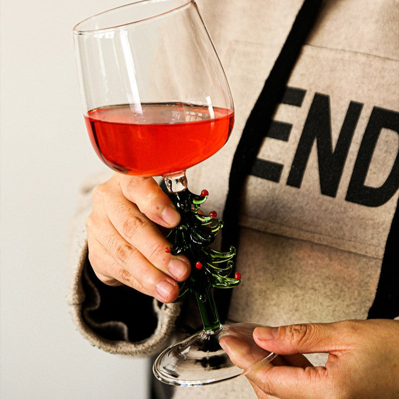 Christmas Tree Wine Glass