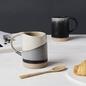 Handmade Vintage Kiln-Changed Stoneware Coffee Mug