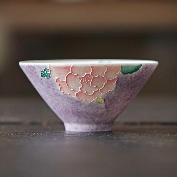 Hand-Painted Purple Peony Ceramic Tea & Coffee Collection - StillMug